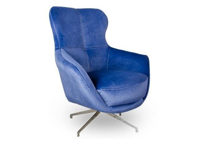 Armchair color blue, comfortable medium-soft luxurious for living room Relax Club